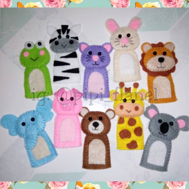 Boneka Jari Flanel Aneka Hewan Binatang Animal Felt Finger Puppets Shopee Indonesia