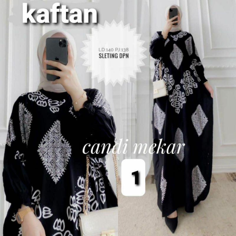 kaftan batik candi mekar kaftan jumbo kaftan busui murah