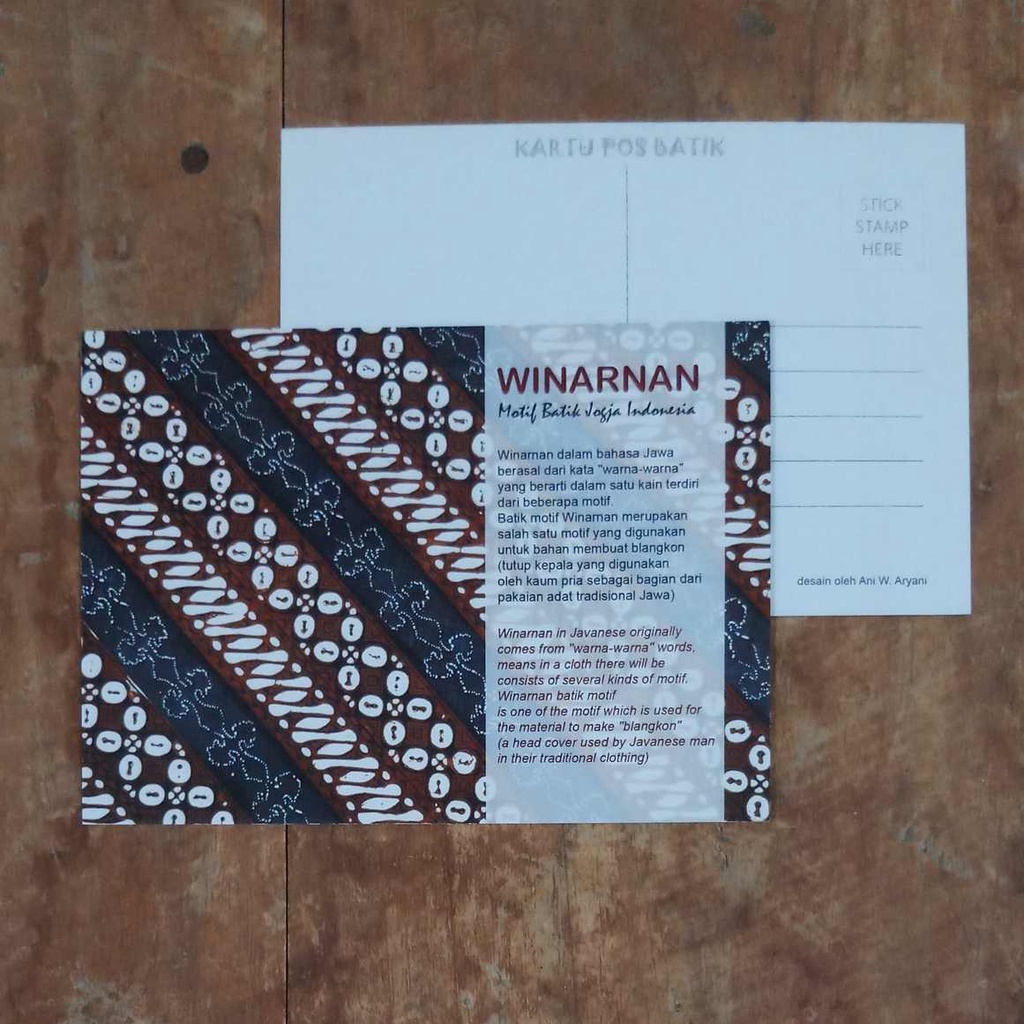 

KARTU POS BATIK INDONESIA POSTCARD MOTIF WINARNAN BIRU