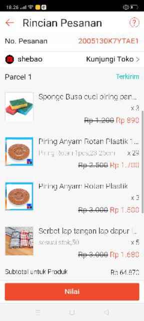 Piring Anyam Rotan Plastik 1pcs