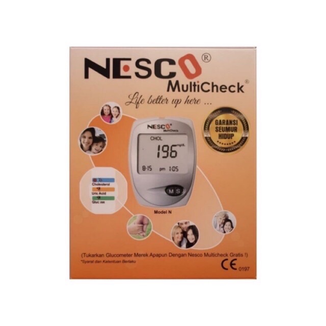 Alat NESCO Multicheck GCU 3 in 1 Cek Gula Darah, Kolesterol, Asam Urat / Nesco