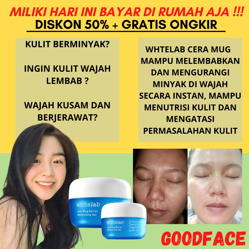 Pelembab Wajah Berminyak Whitelab Cera-Mug Barrier Moisturizing Gel Perawatan Wajah