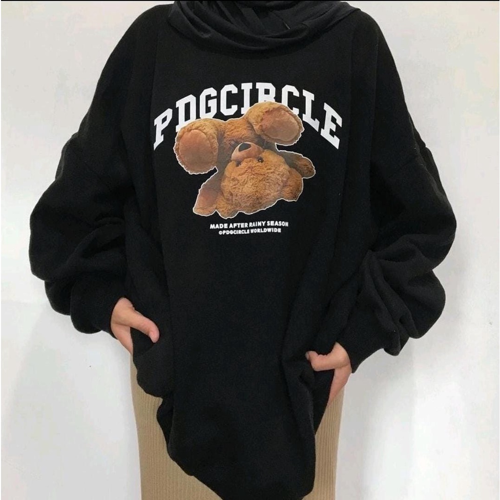 PDG CIRCLE TEDDY BEAR SWEATER CREWNECK OVERSIZE SIZE M - XXL - SWEATER LUCU PREMIUM