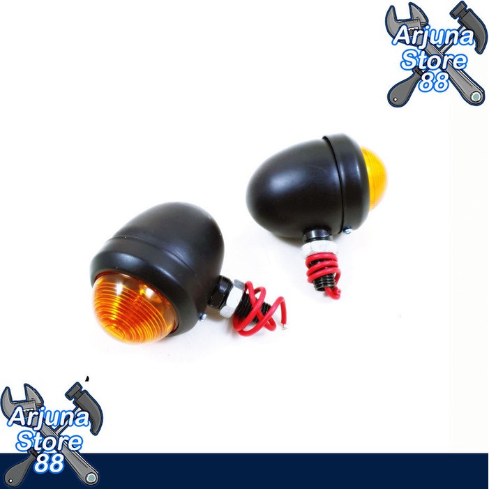 Lampu Sen Cb Besar Hitam Motor Klasik Japan Style Signal Lamp