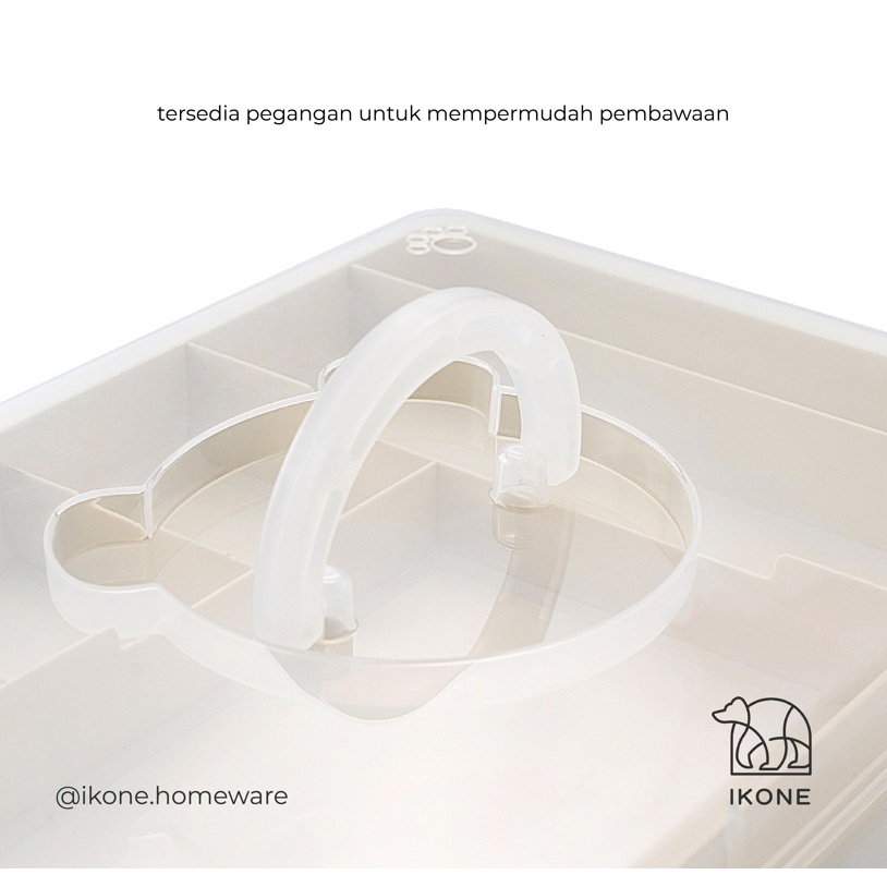 【IKONE】LULU First Aid Kit Box Organizer Tempat Penyimpanan Obat Obat Organiser P3K Organizer Box Kotak Obat Rumah Tempat penyimpanan Obat Rumah Kotak Obat P3K