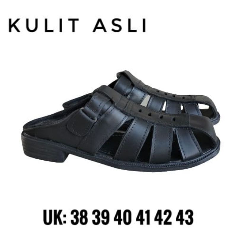 selop kulit pria /sepatu sandal pria /sandal sepatu pria kulit /sepatu sandal kasual