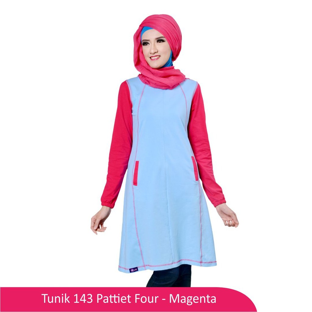 hijrahstory fashion muslimah tunik mutif magenta 143