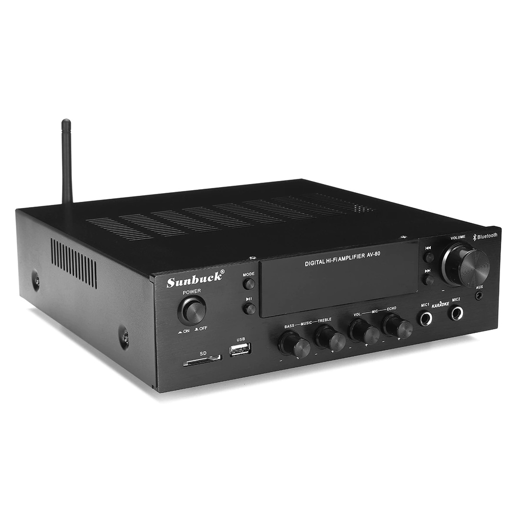 Audio Ampli AV 80 HIFI 2000W - HIFI Audio Amplifier Bluetooth 2000W Dengan Remote Control AV-80