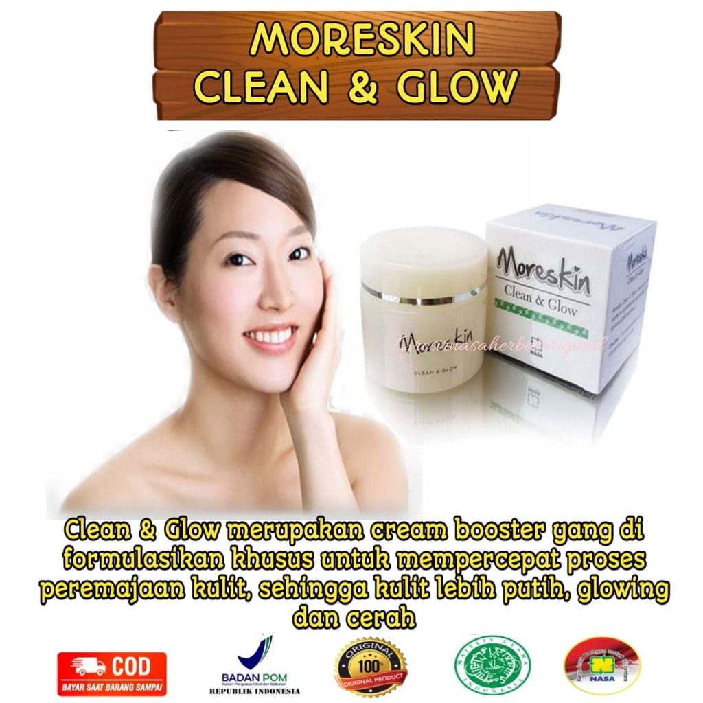 MORESKIN CLEAN & GLOW ORIGINAL - PEMUTIH WAJAH GLOWING-BEDAK GLOWING-BEDAK GLOWING KOREA-GLOWING
