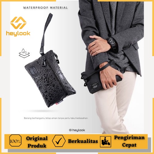 Tas Pouch Poch Dompet Multifungsi Wallet Walet Hp Handphone Gadget Dan Uang Pouch Pria Clutch Bag No
