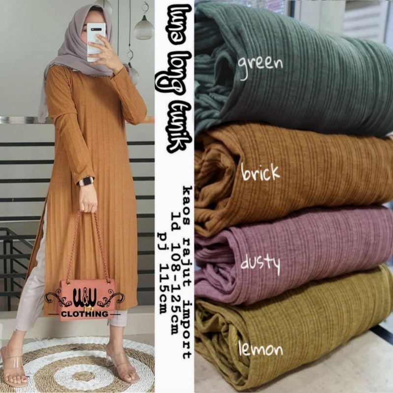 ATASAN LONG  TUNIK KAOS KNIT RAJUT IMPORT AMIRA