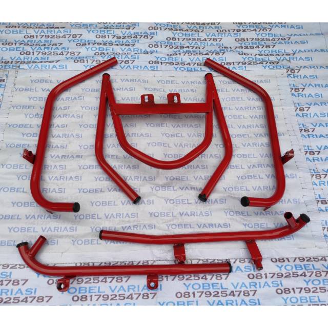 FRAME GUARD SET TUBULAR BODY MOTOR BEAT KARBU LAMA + DUDUKAN LAMPU SOROT