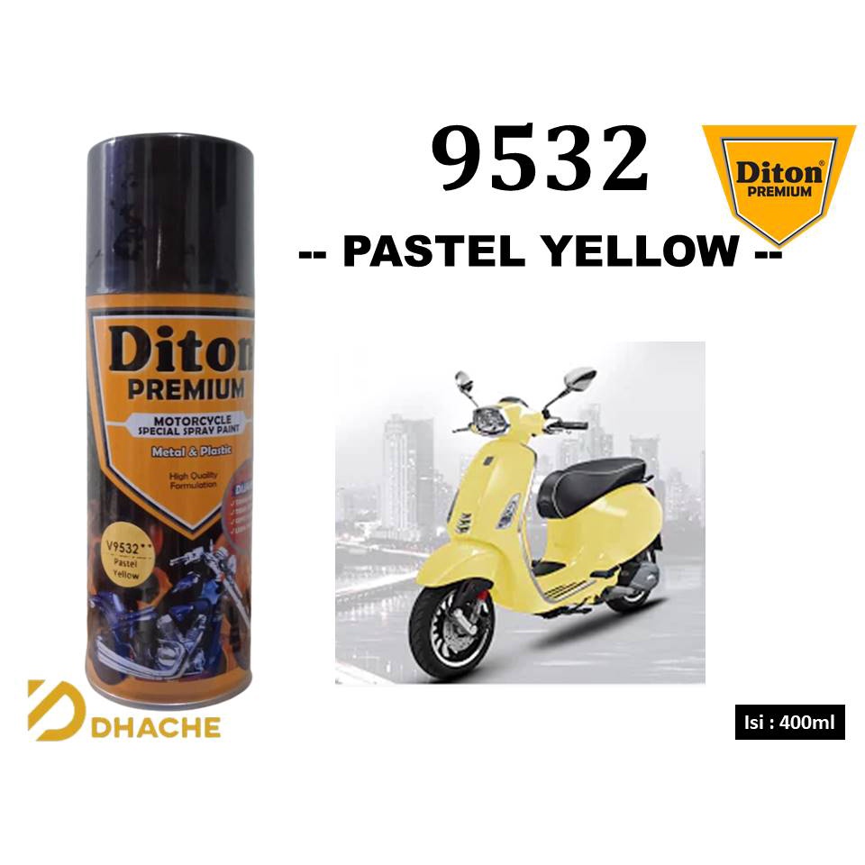 Cat Pilox Diton Premium 9532 Warna Pastel Kuning Yellow 400cc Pylok Semprot Aerosol Krayon Terbaru Bodi Mesin Velg