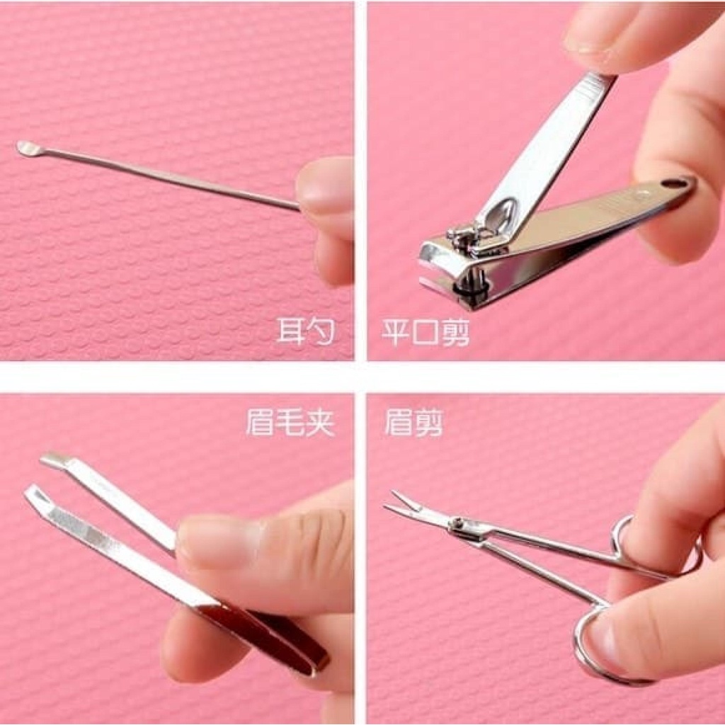 [BISA COD] 1 Set Stainless Steel Gunting Kuku Manicure Pedicure 4 in 1 Set Gunting Kuku 1 Set Gunting Bayi Alat Kecantikan