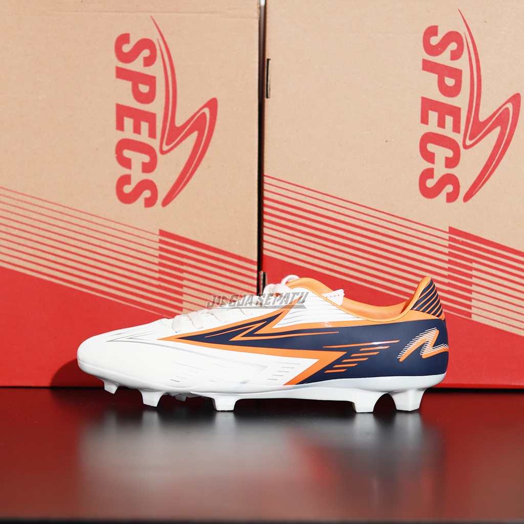 Specs Sepatu Bola Hyperspeed 1.5 FG - Lily White/Night Fall/Tropic Orange
