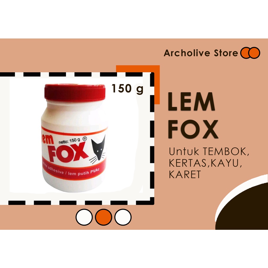

Lem Fox PUTIH 150 Gr Lem Kuat Serbaguna Untuk Tembok Kertas Kayu KARET PVAC