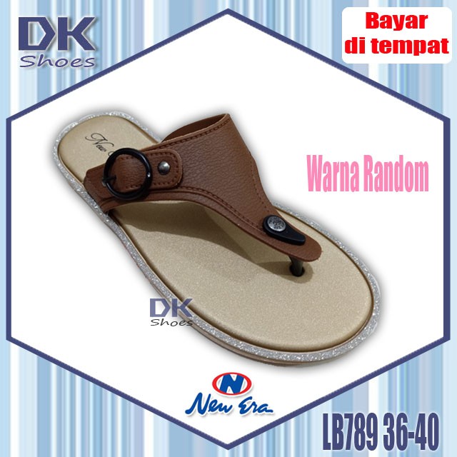 New Era LB 789 36-40 Sandal Flat Wanita Karet Ringan Murah / Sadnal Sehari-hari