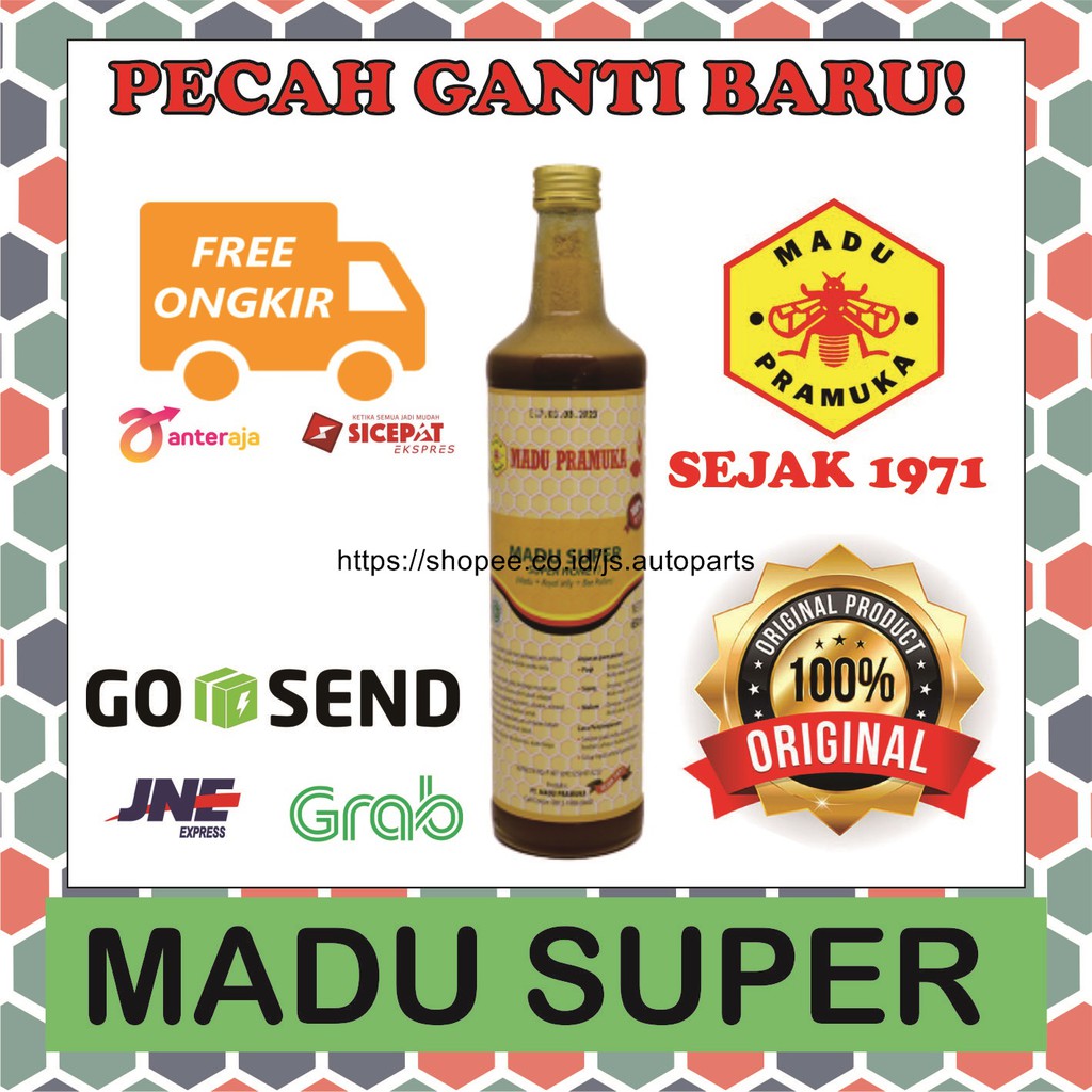 

Madu Super Royal jelly Bee Pollen Murni Pramuka Asli Alami 650ml Cibubur