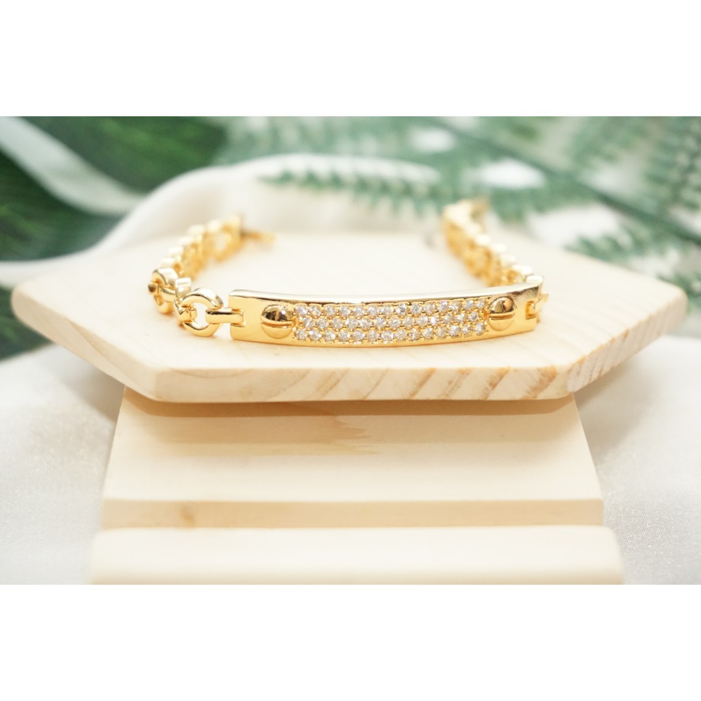 Gelang Yaxiya Lapis Emas Rantai Berlian GA-0030