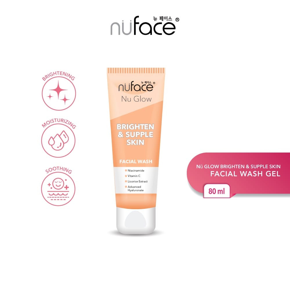 Nuface Nu Glow Brighten &amp; Supple Skin Facial Wash Cream 80 gr