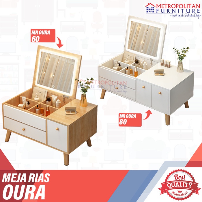 Meja Rias Mee Do Lampu Cermin Dressing Table Foldable