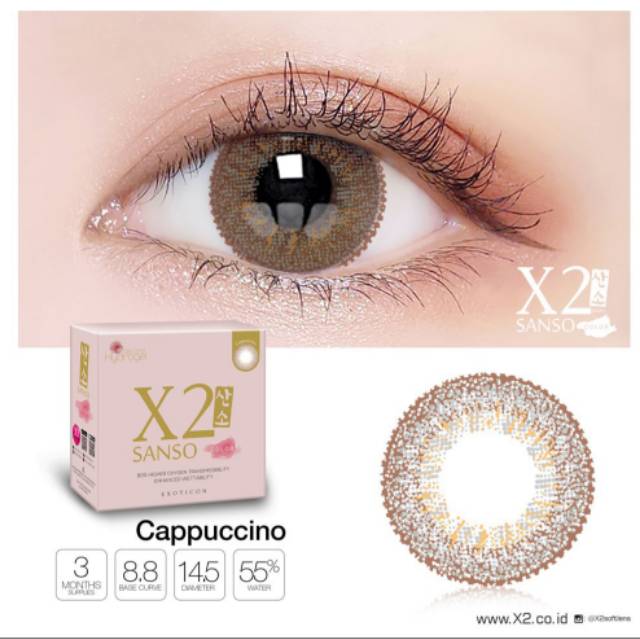 Softlens X2 SANSO/soflen warna bulanan x2 sanso/soflens hydrogel normal s/d -6.00