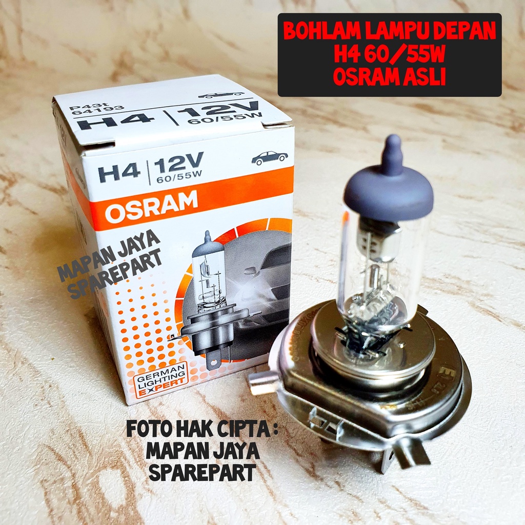 BOHLAM LAMPU DEPAN H4 AVANZA XENIA INNOVA CALYA SIGRA OSRAM ASLI 60W 55W