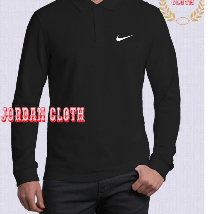 ル Polo shirt - Tshirt - Kaos Kerah Lengan Panjang Nike Run Golf Logo Hot