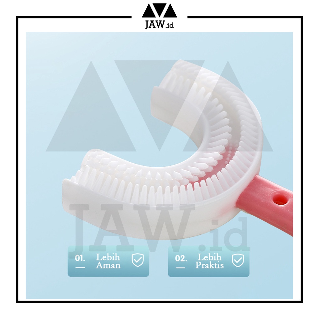 JAW.ID Sikat Gigi Anak Bayi Bentuk U / Sikat Gigi Silikon Lembut BPA Free Kids Toothbrush