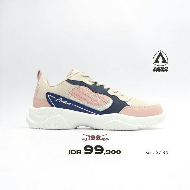 Aerostreet Ivy Pink Navy Ukuran 38