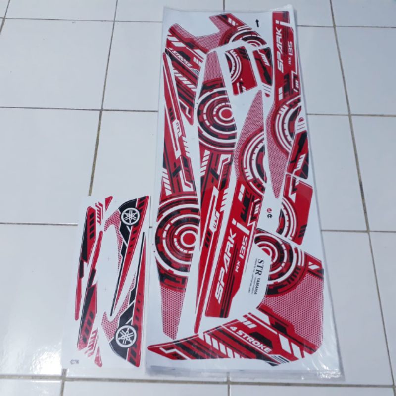 striping sticker variasi Jupiter MX old Transformer merah