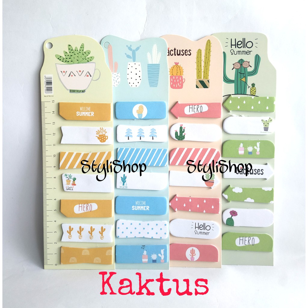 Sticky Note Kertas HT8102 Motif Kaktus / Llama / Jerapah / Memo Kertas / Penanda Buku Kertas-1