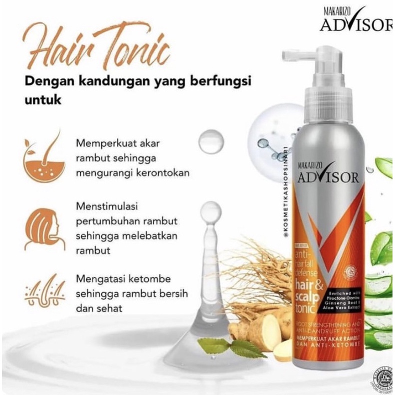 HAIR TONIC PENUMBUH RAMBUT MAKARIZO SCALP ADVISOR BESAR ORIGINAL/MAKARIZO HAIR REPAIR AND SCALP TONIC