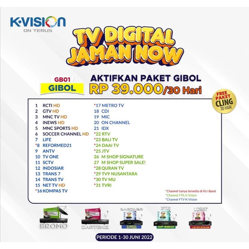 PAKET GIBOL K-VISION DAN  GOL
