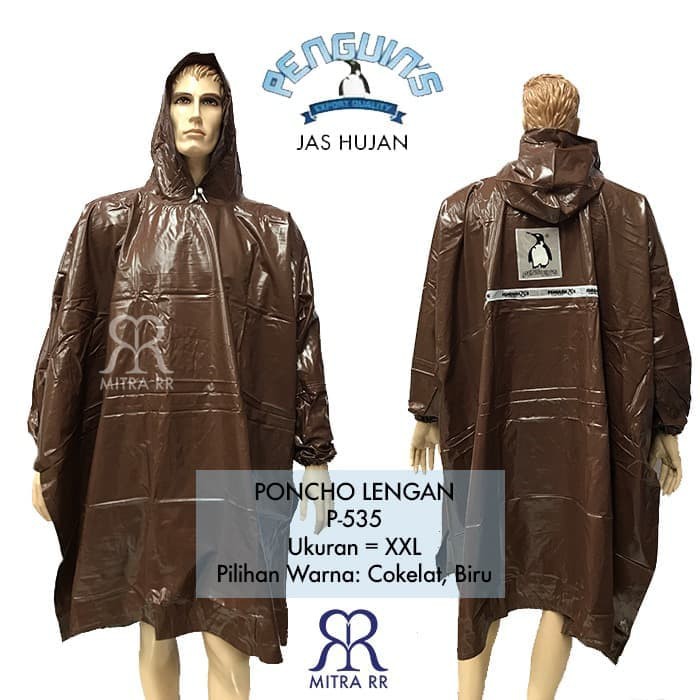 Jas Hujan Poncho Lengan Kelelawar Penguins Pinguin P-535 Ponco Motor