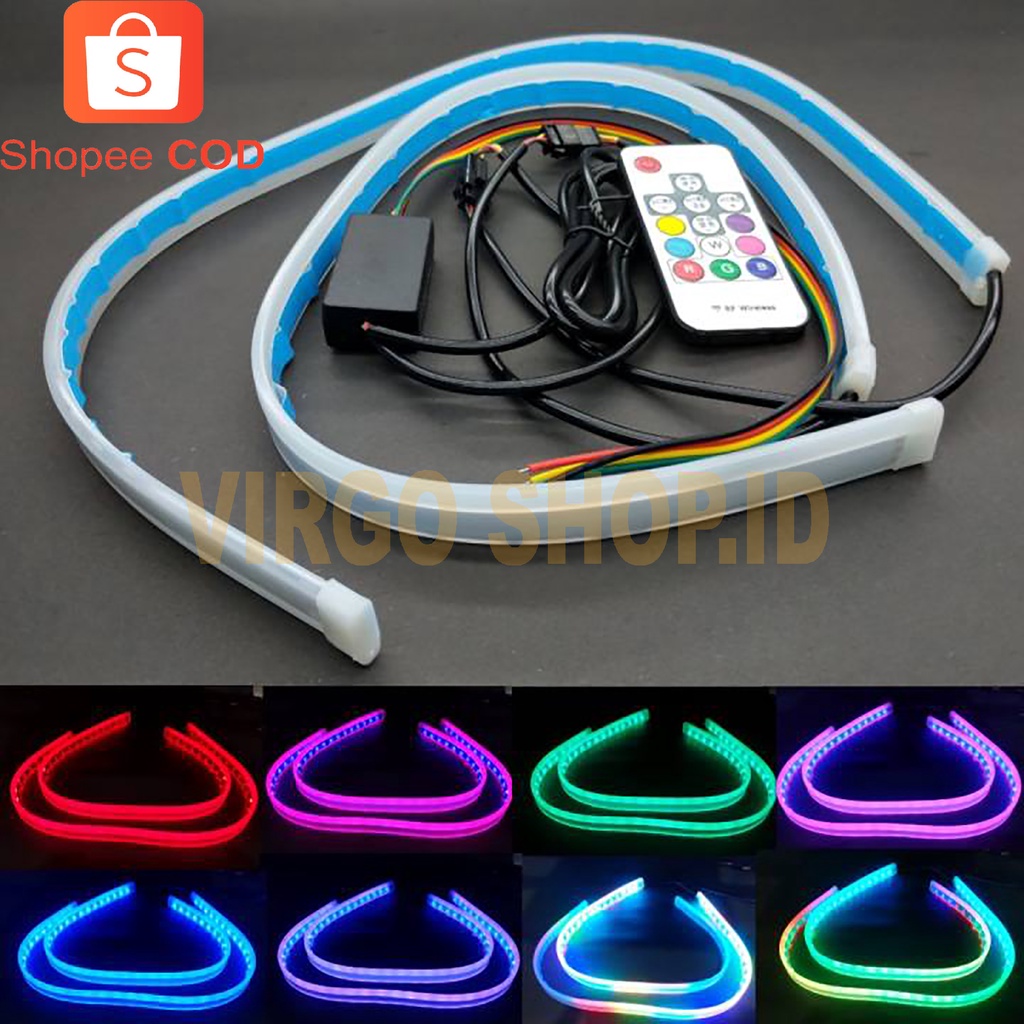 LED SLIM ALIS LED FLEXIBLE 30CM 45CM 60 CM DRL FLEKSIBLE 60CM RGB + REMOTE SIGN / Lampu Alis / Lampu Led / Lampu / Lampu Led Alis / Lampu Led Fleksibel / Led / Lampu Rgb / Lampu Fleksibel