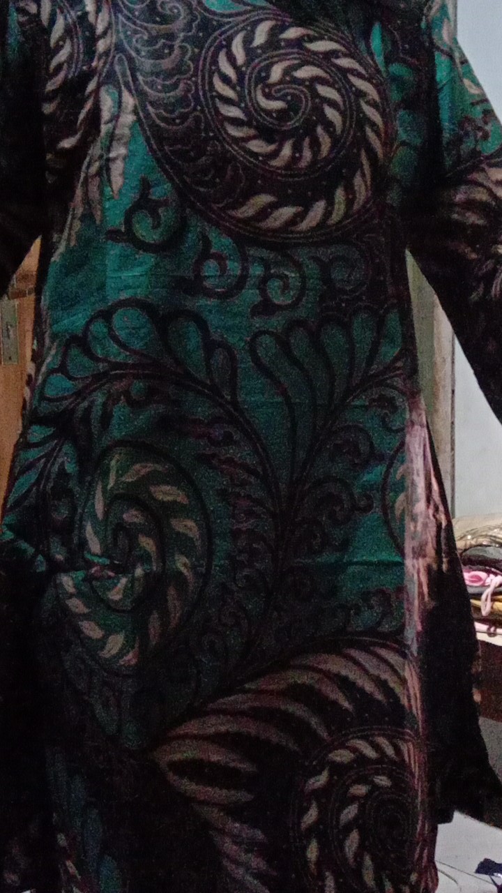 Tey-17 Batik Wanita Asj Sa Hrb026 Kenongo Kemeja Tosca Pendek