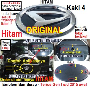 Emblem Original Logo Tutup Ban Serep Serap Belakang Daihatsu Terios Hitam Shopee Indonesia