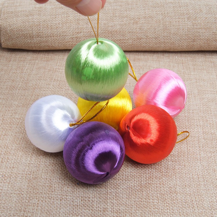 XBSA bola satin mix 5 cm isi 6 dekorasi hiasan aksesoris pohon natal