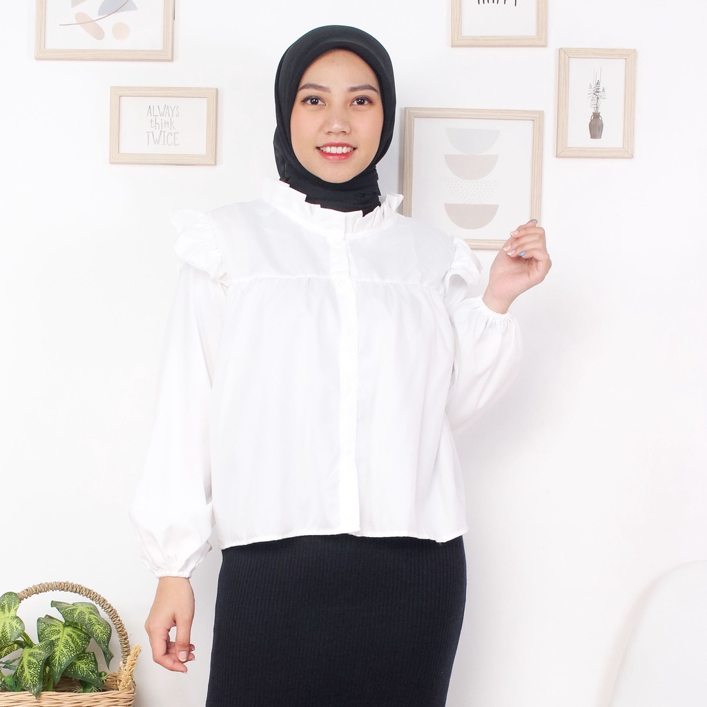 BEFAST - ZRX OOTD Wanita Blouse ITSUMI / Puffy Blouse / Blouse Wanita Lengan Puffy / Atasan Wanita lengan Panjang / Blouse Polos Casual / Blouse Formal / Fashion Wanita Modis / Termurah