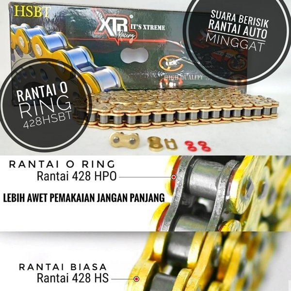 Readyy RANTAI O RING 428HSBT RANTAI ORING 428 130 L RANTAI XRING R15 CBR CB150 MT15 VIXION SSS DID