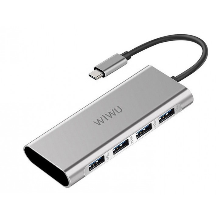 WIWU Apollo A440 4-in-1 Type-C to 4 USB 3.0 Ports Hub Adapter