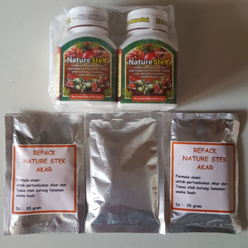 Pupuk Nature Stek Akar Kemasan 25Gr Formula Alami Pertumbuhan Akar Stek Batang Tanaman