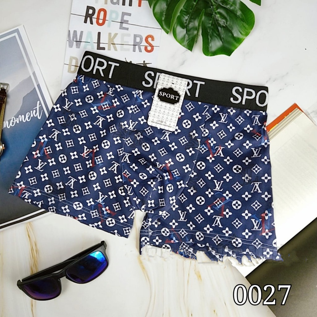 BOXER PRIA SPORT COWOK LELAKI MOTIF DALEMAN CELANA DALAM MURAH IMPOR
