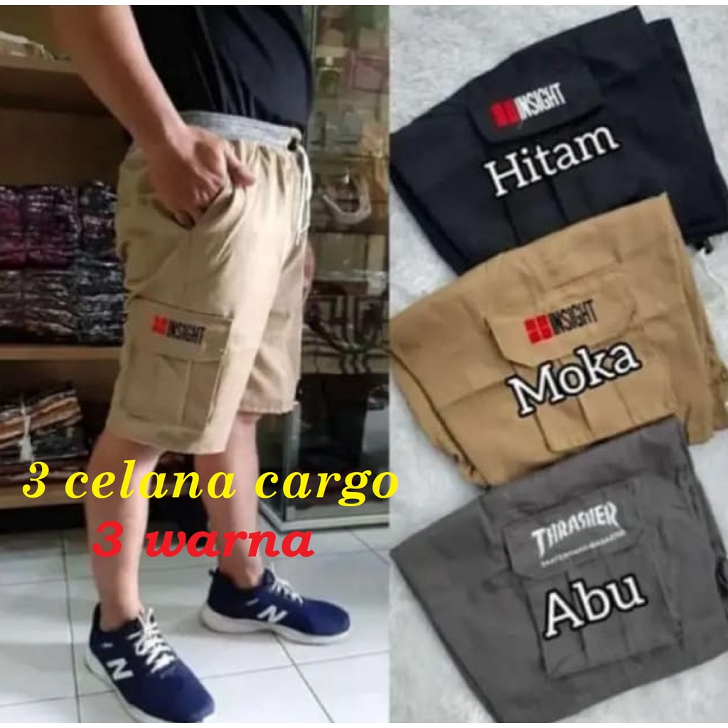 PROMO 3 PCS cargo pendek  100 RB DEWASA 5 saku BORDIL