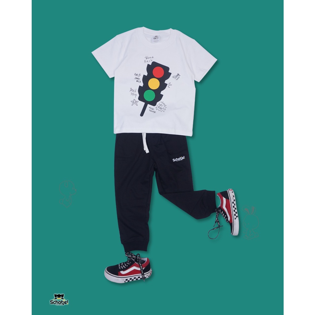 Schatje - T-Shirt Traffic Light - Cotton Super Soft - Kaos Anak Traffic Light