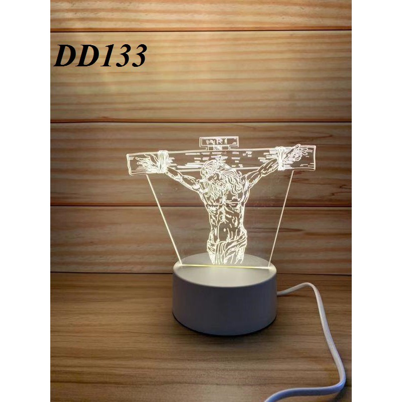 Lampu Tidur DD 133 Lampu Hias 3D Transparan Akrilik 3 Warna Tema Religi DD 133