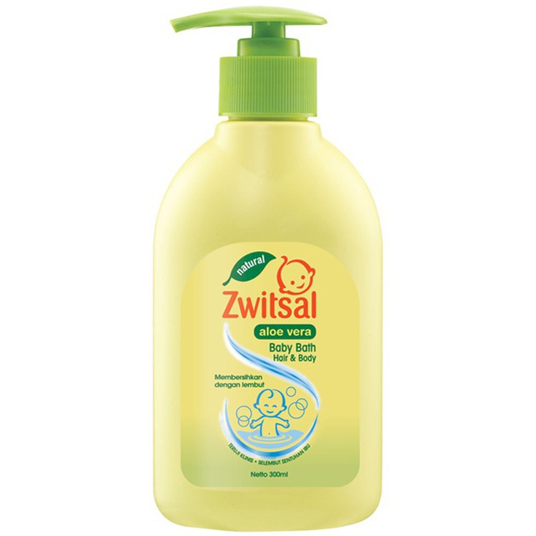 Sabun Shampoo Bayi Zwitsal Bath Hair and Body Aloe Vera 300ml Pump