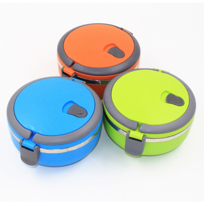 FM - Lunch box rantang bulat stainless steel susun 1 polos