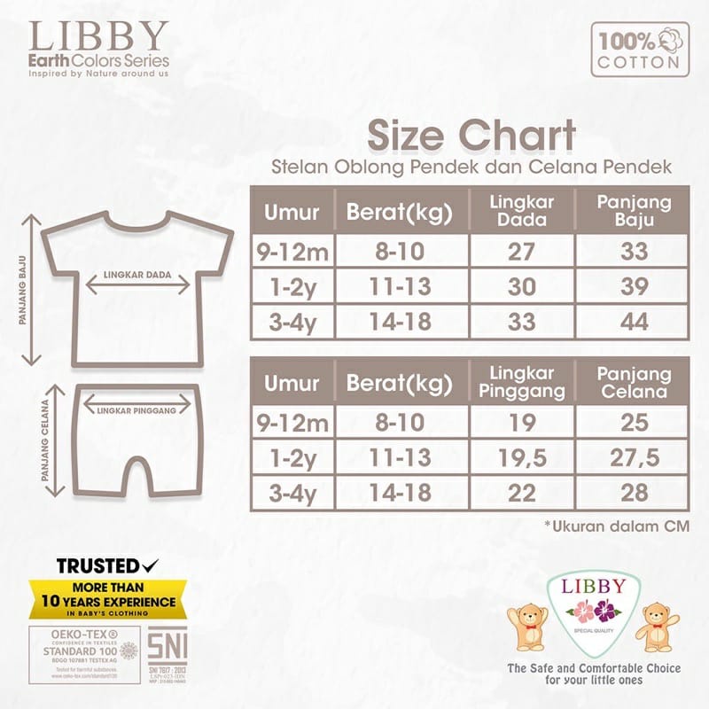 Libby earth color oblong pendek 1 pcs